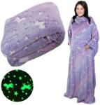  Takaró Ujjakkal, Fleece Anyag, Meleg Pulóver, Köntös, XXL Méret, Foszforeszkáló Neon (24307_F)