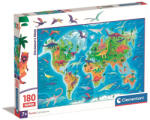 Clementoni Dinoszauruszok térkép 180 db-os (29790)