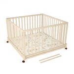 Timba 3 fa járóka 120x120-as összecsukható, emelhető, görgős, kivehető pálca borostyán