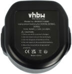 VHBW Elektromos kéziszerszámgép akkumulátor DeWalt DC750KA és más modellekhez - 9.6 V, NiMH, 1500 mAh (800114684)