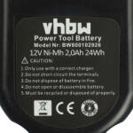 VHBW Akkumulátor Black & Decker CD1201 készülékhez - 2000 mAh, 12V, NiMH (800104536)