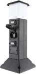 Solight PG05 - Lampă exterior cu 2 prize 1xE14/15W/230V IP44 negru (SL1565)