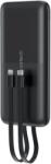 Choetech B654 10000mAh 22.5W USB-A / USB-C / micro USB powerbank beépített USB-C / Lightning kábellel - fekete
