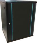 Dateup Rack 12U 600x450, dezasamblat, montare pe perete, usa din sticla, panouri laterale detasabile si securizate , culoare negru RAL 9004, DATEUP (MP.6412.9001) - emida