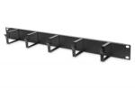 EMTEX Ghidaj orizontal patchcord-uri, metalic, cu 5 inele metalice (organizator cabluri rack), 1U, negru - EMTEX (EMT-CM-0023)