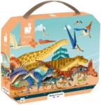 Janod Puzzle panoramic pentru copii Janod din 100 de piese - Dinozauri (J05831) Puzzle