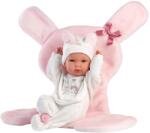 Llorens Llorens: Bimba 35cm-es baba rózsaszín nyuszis hálózsákkal (63598) - innotechshop