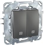 Schneider Electric UNICA Redőnykapcsoló, rugós bekötés, 10AX, grafit (MGU50.208. 12Z) (MGU50.208.12Z)