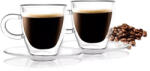 Vialli Design AMO 3055 duplafalú üveg espresso csésze tányérral 50 ml, 2 db