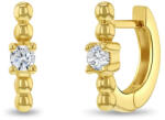 Bebe Gold Cercei din Aur 14K pentru Copii, model Creole cu 4 Bilute si Piatra CZ, inchidere tortita