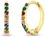 Bebe Gold Cercei din Aur 14K pentru Copii - Huggie cu Pietre CZ Multicolore, inchidere sigura
