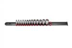 KROFTOOLS Dugókulcs készlet sínen 1/4, 13 részes, 4-14 mm, 12 szögű rövid fejekkel (1419) (K-1419)