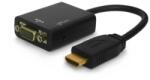 Elmak Savio CL-23 0, 5 M VGA (D-Sub) HDMI A-típus (Standard) Fekete video átalakító kábel (cl-23)