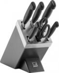 ZWILLING 35148-507-0 5 db kés, 1 db olló, 1db tartó Fekete-Szürke kés készlet és állvány (7 db) (35148-507-0)