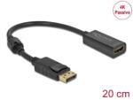 Delock 63559 0, 2 M DisplayPort HDMI Fekete video átalakító kábel (63559)