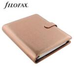 FILOFAX Kalendárium, gyűrűs, betétlapokkal, A5 méret, FILOFAX, "Saffiano Metallic", rózsaarany (nfx022572) - irodaszer