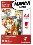 Clairefontaine Művészeti rajztömb Clairefontaine A/4 50 lap 100g ragasztott fehér manga illusztrációkhoz (p9210-0046)