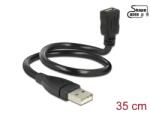 Delock 0.35m, USB2.0-A/USB2.0 Micro-B USB kábel 0, 35 M USB A Micro-USB B Fekete (83921)