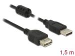 Delock 84884 USB kábel USB 2.0 1, 5 M USB A Fekete (84884)