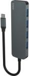 SAVIO Hub USB-C - 4 x USB-A AK-54 USB 3.2 Gen 1 (3.1 Gen 1) Type-A 1000 Mbit/s Fekete (SAVIO AK-54)