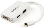 StarTech StarTech. com MDP2VGDVHDW video átalakító kábel 0, 15 M Mini DisplayPort DVI-D + VGA (D-Sub) + HDMI Fehér (MDP2VGDVHDW)