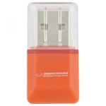 Esperanza EA134O, Micro SD, USB 2.0, Narancssárga, Kártyaleolvasó (EA134O)