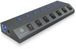 RaidSonic ICY BOX IB-HUB1701-C3 USB Hub 3.2 Gen 1 Type-B 5000 Mbit/s Antracit (IB-HUB1701-C3)
