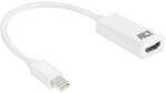 ACT AC7525 video átalakító kábel 0, 15 M Mini DisplayPort HDMI A-típus (Standard) Fehér (AC7525)
