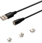SAVIO CL-152 USB kábel USB 2.0 1 M USB A USB C/Micro-USB B/Lightning Fekete (SAVIO CL-152)