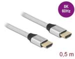 Delock 85365 HDMI kábel 0, 5 M HDMI A-típus (Standard) Ezüst (85365) - easy-shop