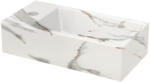 RIHO Livit Tiny Fountain 41x20, 5 cm-es márvány mintás kézmosó, balos csaplyukkal, matt fehér W031008M00 (W031008M00)