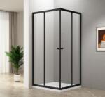 SAPHO Sapho AQUALINE AGGA BLACK 90x90 cm zuhanykabin transzparent üveggel, matt fekete BLF909 (BLF909)