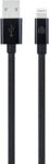 Dviced - USB-A - Lightning szőtt borítású töltőkábel, 1, 25 m - fekete (DV120002)
