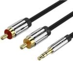 Vention 3.5mm jack/M -> 2*RCA/M audio, aranyozott, fémházas 3m kábel (BCFBI) (BCFBI)