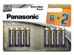 Panasonic 1, 5V AA/ceruza tartós alkáli elem (8db/csomag) (LR6EPS/8BW 6+2F) (LR6EPS/8BW 6+2F)