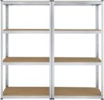 Juskys 2 darabos polc szett - 160x80x40 cm - ezüst (21094)