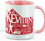 Deconline Customs Karácsonyi bögre "Reszkessetek betörők - Keviiin" 330 ml kerámia Rózsaszín Full HD (DO129217-PINK-MUG)