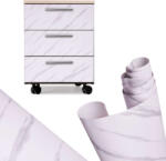  Öntapadós fóliatekercs tapéta furnér fehér márvány - jazz 1, 22x50m (KX5516)