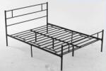 HomCom Franciaágy keret ipari stílusban, Acél, 160 x 200 cm, Fekete