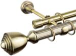  Pluton Dupla Függönyrúd - Antik Arany - 360 cm (PLUTON-ZIMTATA-GOLD-360)