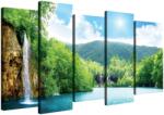  5 részes Vászonkép - Vízesés a Tónál - 100x150cm (78367)