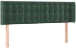 vidaXL Bársony Fejtámla Szárnyakkal - Sötétzöld - 147cm (3119253)