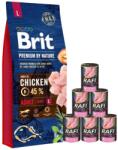 Brit Premium By Nature Adult Large L 15 kg + nedves eledel pulykával 6x400 g