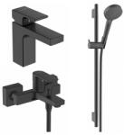 Hansgrohe Set baterii lavoar, cada si set de dus Hansgrohe Vernis Shape negru mat (HansgrohePack2)