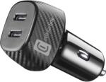 Cellularline Зарядно за кола Car Multipower DUO, черно, с два USB-C порта и максимална мощност 40W, автоматичен адаптер 12V/24V, напълно безопасно зареждане 11909