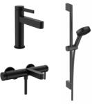 Hansgrohe Set baterii lavoar, cada si set de dus Hansgrohe Finoris negru mat (HansgrohePack6)