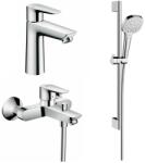Hansgrohe Set baterii lavoar, cada si set de dus Hansgrohe Talis E crom (HansgrohePack7)