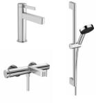 Hansgrohe Set baterii lavoar, cada si set de dus Hansgrohe Finoris crom (HansgrohePack5)