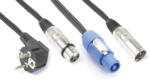 PD CONNEX CX03-20m AUDIO Jel&Táp Kombikábel (XLR + Schuko + PowerCon)
