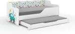  LILU gyerekágy laminált fronttal és oldallal 160x80cm matraccal és ágyazható ágyneműtartóval benne 140x70 cm matraccal - autós
